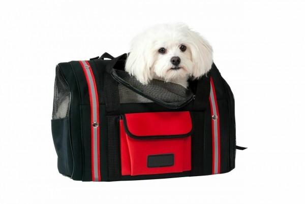 Tragetasche Smart Bag für Hunde schwarz/rot