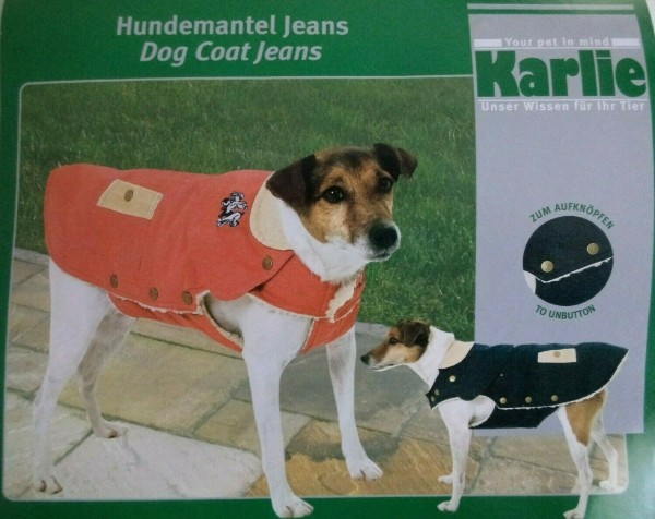 Karlie Hunde Wintermantel Hundemantel Jeans rot